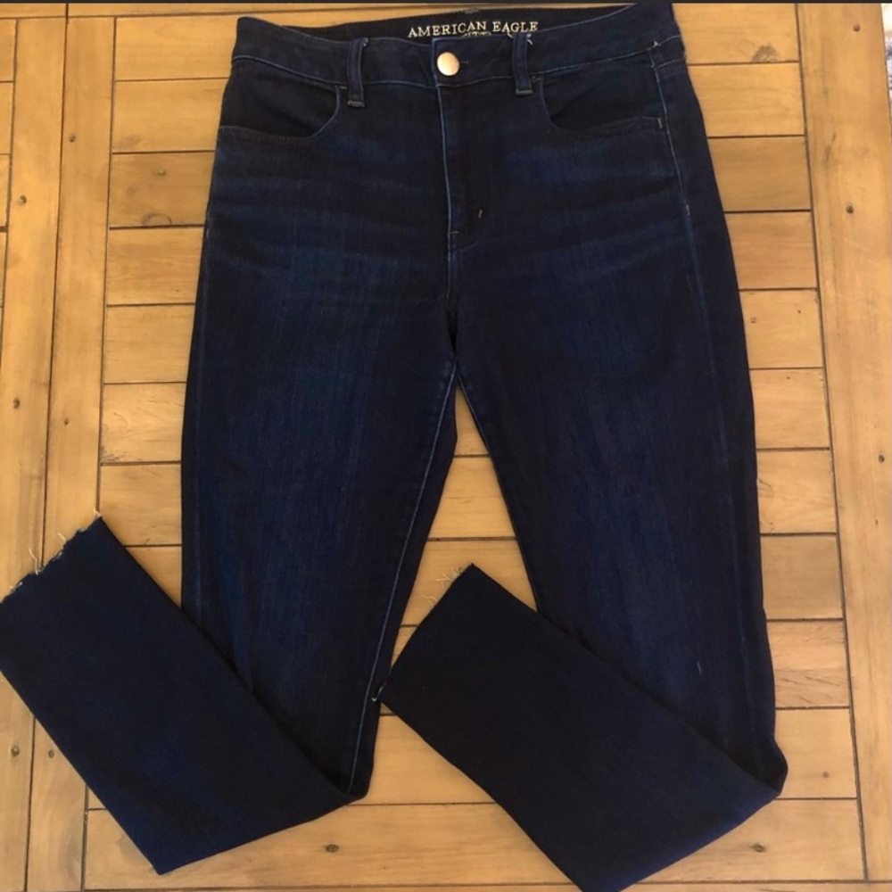 High Rise Jegging Dark Wash Raw Hem